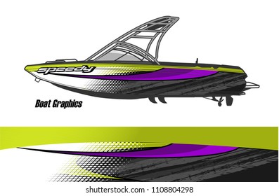 boat livery graphic vector. Abstract background for vehicle vinyl wrap.