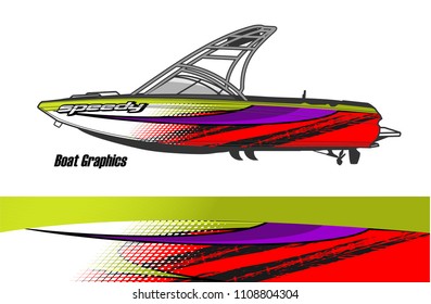boat livery graphic vector. Abstract background for vehicle vinyl wrap.