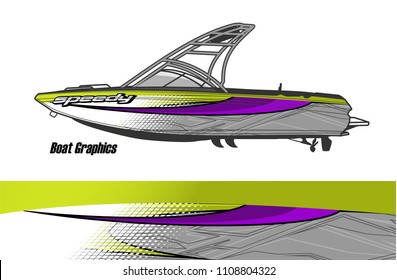 boat livery graphic vector. Abstract background for vehicle vinyl wrap.