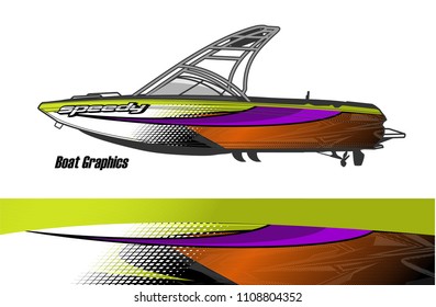 boat livery graphic vector. Abstract background for vehicle vinyl wrap.