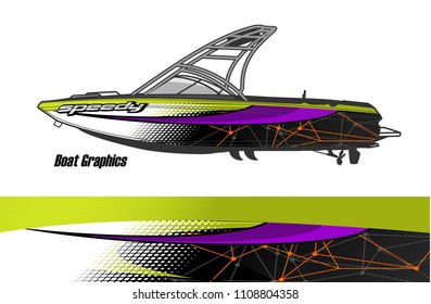 boat livery graphic vector. Abstract background for vehicle vinyl wrap.