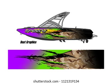 boat livery Graphic vector. abstract racing background design for vehicle vinyl wrap