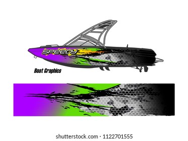 boat livery Graphic vector. abstract racing background design for vehicle vinyl wrap