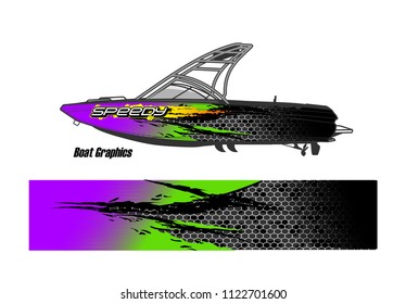 boat livery Graphic vector. abstract racing background design for vehicle vinyl wrap