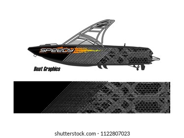 boat livery Graphic vector. abstract racing background design for vehicle vinyl wrap