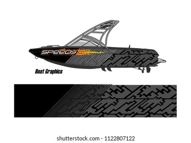 boat livery Graphic vector. abstract racing background design for vehicle vinyl wrap