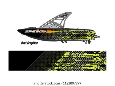 boat livery Graphic vector. abstract racing background design for vehicle vinyl wrap