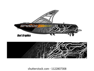 boat livery Graphic vector. abstract racing background design for vehicle vinyl wrap