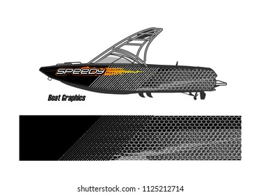 boat livery Graphic vector. abstract racing background design for vehicle vinyl wrap