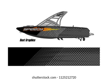 boat livery Graphic vector. abstract racing background design for vehicle vinyl wrap