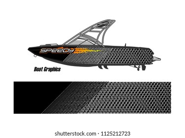 boat livery Graphic vector. abstract racing background design for vehicle vinyl wrap