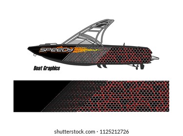 boat livery Graphic vector. abstract racing background design for vehicle vinyl wrap