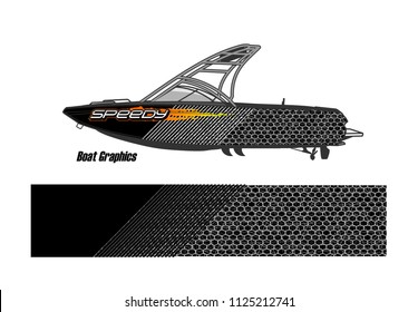 boat livery Graphic vector. abstract racing background design for vehicle vinyl wrap