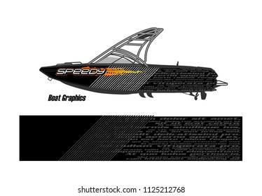 boat livery Graphic vector. abstract racing background design for vehicle vinyl wrap