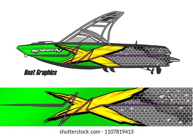 Boat livery Graphic vector. design of  abstract racing background for vehicle vinyl wrap 

