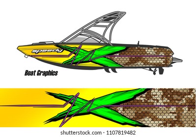 Boat livery Graphic vector. design of  abstract racing background for vehicle vinyl wrap 
