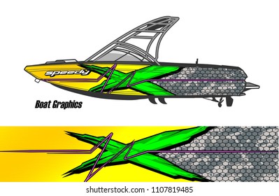 Boat livery Graphic vector. design of  abstract racing background for vehicle vinyl wrap 
