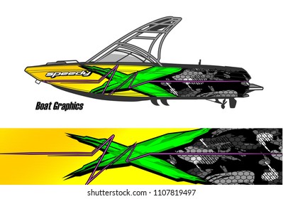 Boat livery Graphic vector. design of  abstract racing background for vehicle vinyl wrap 
