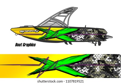 Boat livery Graphic vector. design of  abstract racing background for vehicle vinyl wrap 
