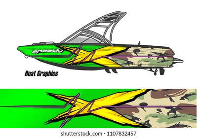 Boat livery Graphic vector. design of  abstract racing background for vehicle vinyl wrap 
