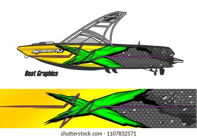 Boat livery Graphic vector. design of  abstract racing background for vehicle vinyl wrap 
