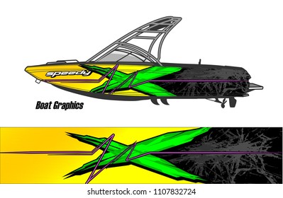 Boat livery Graphic vector. design of  abstract racing background for vehicle vinyl wrap 
