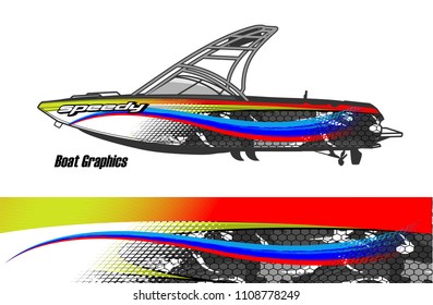 Boat livery vector. abstract background for vehicle vinyl wrap.