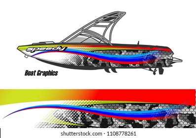 Boat livery vector. abstract background for vehicle vinyl wrap.