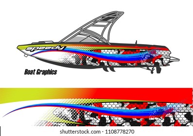 Boat livery vector. abstract background for vehicle vinyl wrap.