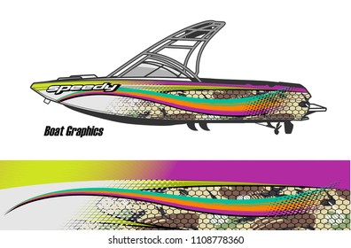 Boat livery vector. abstract background for vehicle vinyl wrap.