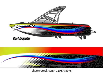 Boat livery vector. abstract background for vehicle vinyl wrap.
