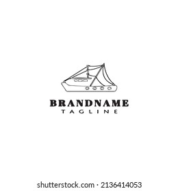 boat logo cartoon icon template black modern isolated vector illustration