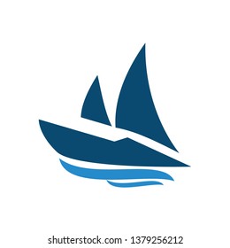 Stylized Blue Sailing Boats Yachts Logo Stock Vector (Royalty Free ...