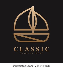 boat logo design icon vector