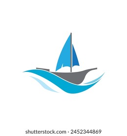 Boat logo design illustration vector template