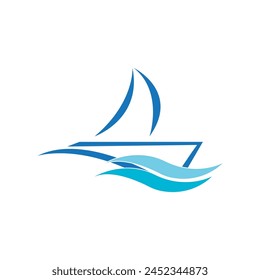 Bootslogo Design Illustration Vektorgrafik Vorlage