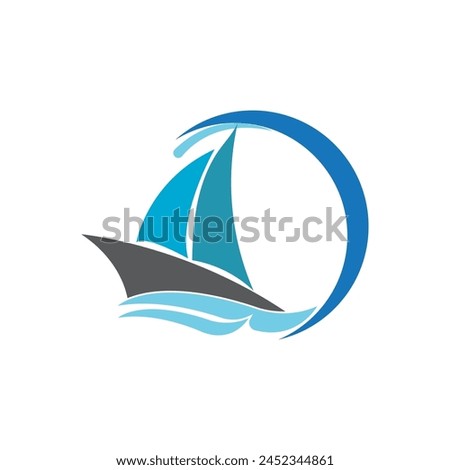 Boat logo design illustration vector template