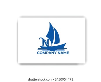 boat logo design template design