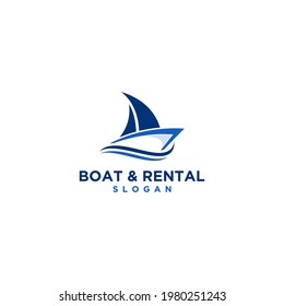 Boat Logo Design Template Vector Graphic Branding.