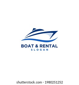 Boat Logo Design Template Vector Graphic Branding.