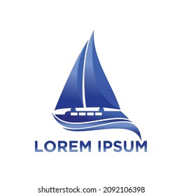 Elemento de promoción de marca gráfica vectorial de plantilla de diseño de logotipo de barco.