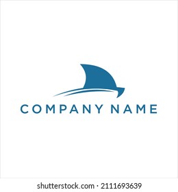 Boat Logo Design Template Vector Graphic on blue colour