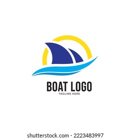 Boat Logo Design Template Vector Graphic Branding Element.