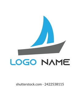 Boat Logo Design Template Vector Graphic Branding Element. Boat logo with letter a. Letter a logo design