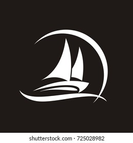 Boat logo design template vector