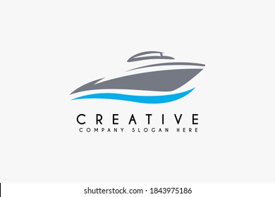 Boat logo design vector illustration. Boat icon design. Suitable for business and transportation logos isolated on white background