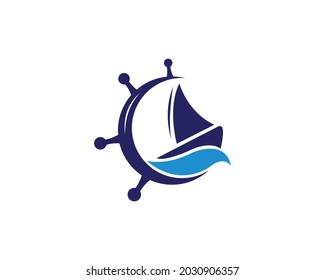 Boat logo design vector illustration.