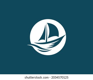 Boat Logo Design vector illustration.