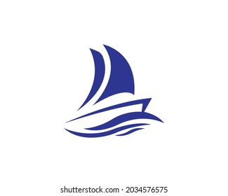 Ilustración vectorial de diseño del logotipo del barco.