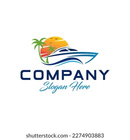 Boat logo design vector illustration